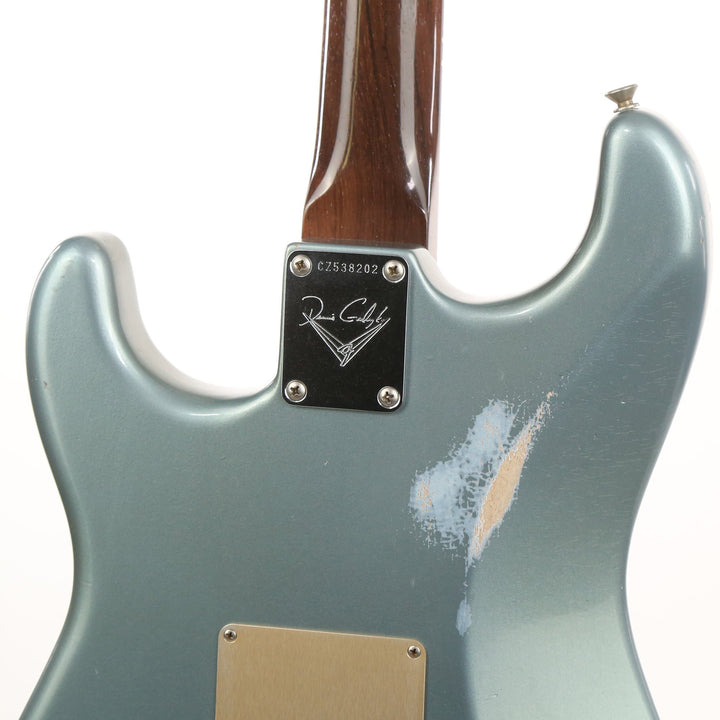 Fender Custom Shop Fat '50s Stratocaster Masterbuilt Dennis Galuszka Brazilian Rosewood Neck Aged Blue Ice Metallic