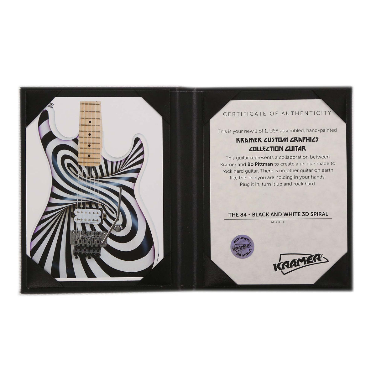 Kramer The 84 NAMM 2020 Display Guitar Bo Pittman Art Black and