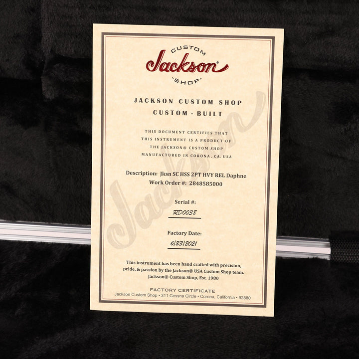 Jackson Custom Shop Limited Edition Signature Misha Mansoor So-Cal HSS 2PT Heavy Relic Daphne Blue