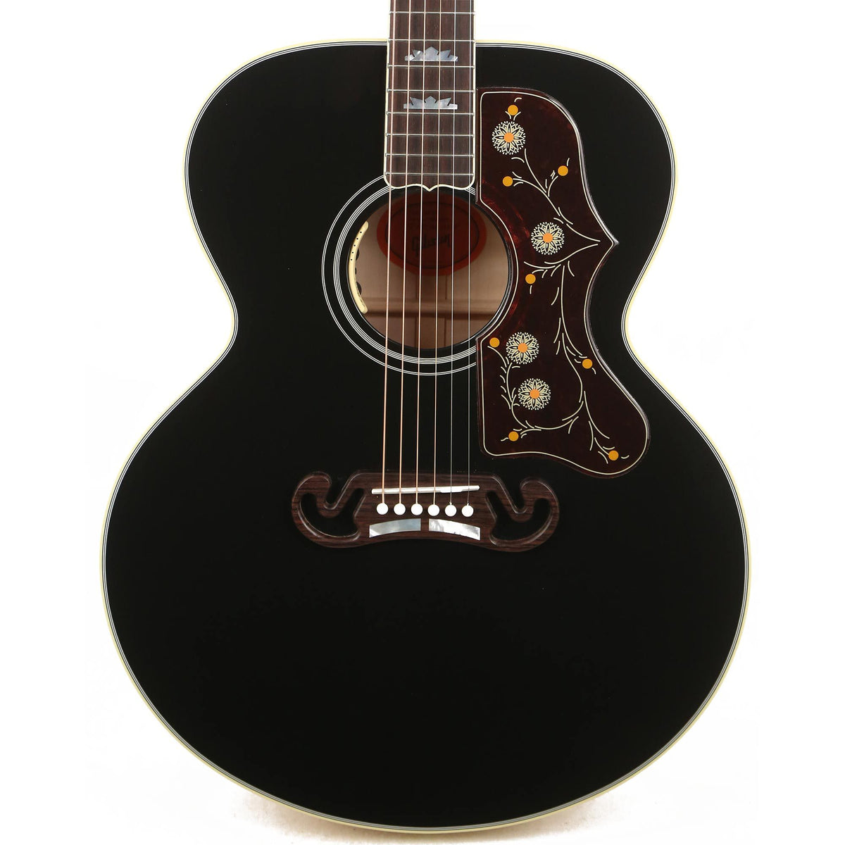 Gibson SJ-200 Acoustic-Electric Made 2 Measure Ebony Top Natural Back and Sides — 1