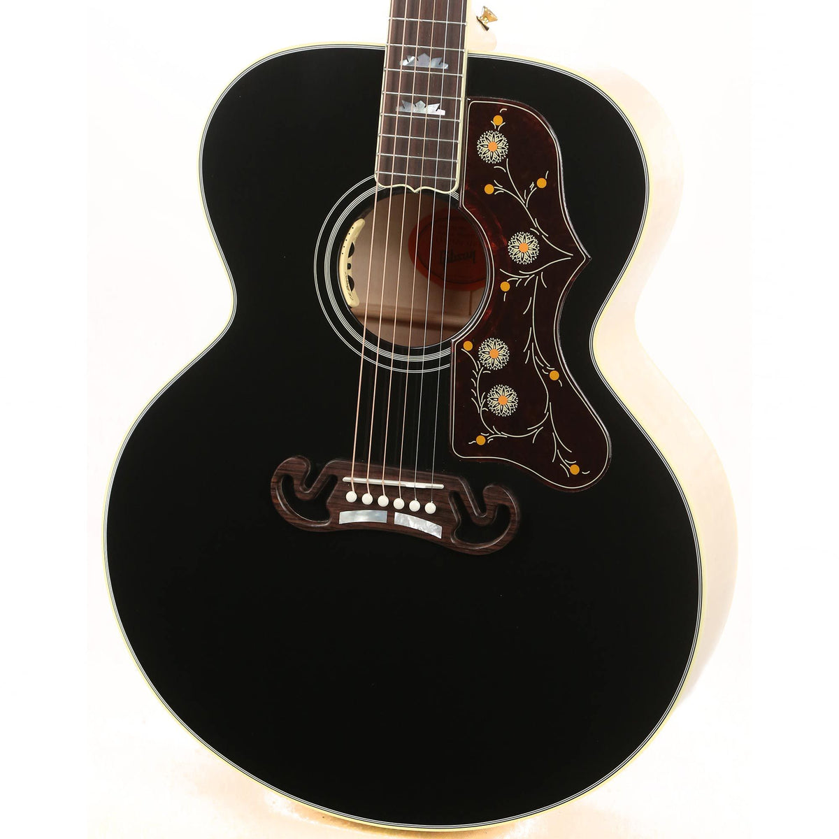 Gibson SJ-200 Acoustic-Electric Made 2 Measure Ebony Top Natural Back and Sides — 6