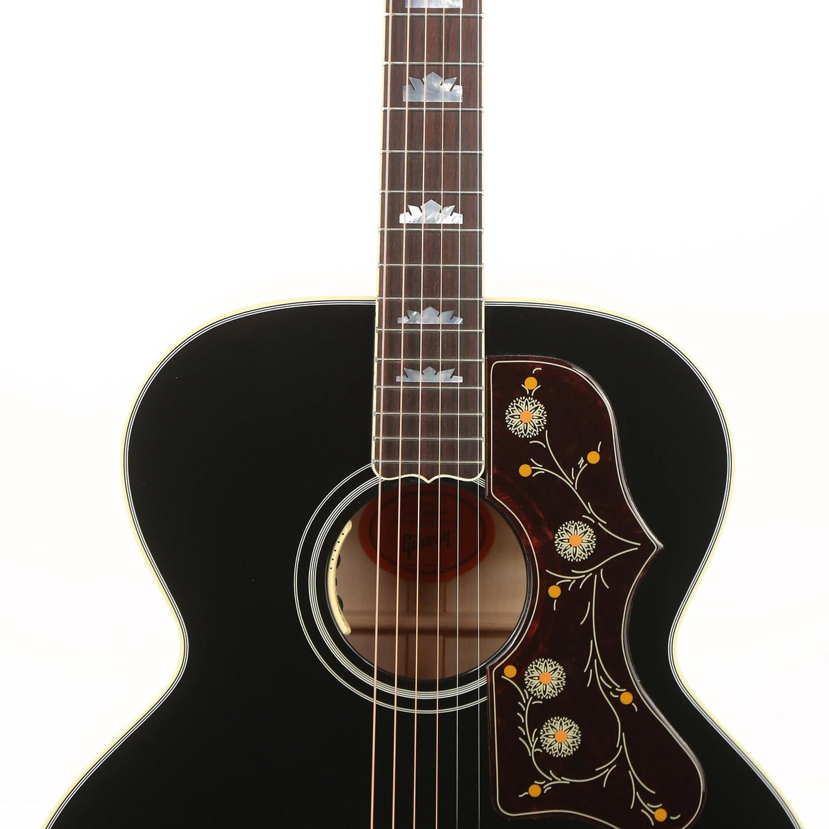 Gibson SJ-200 Acoustic-Electric Made 2 Measure Ebony Top Natural Back and Sides — 7