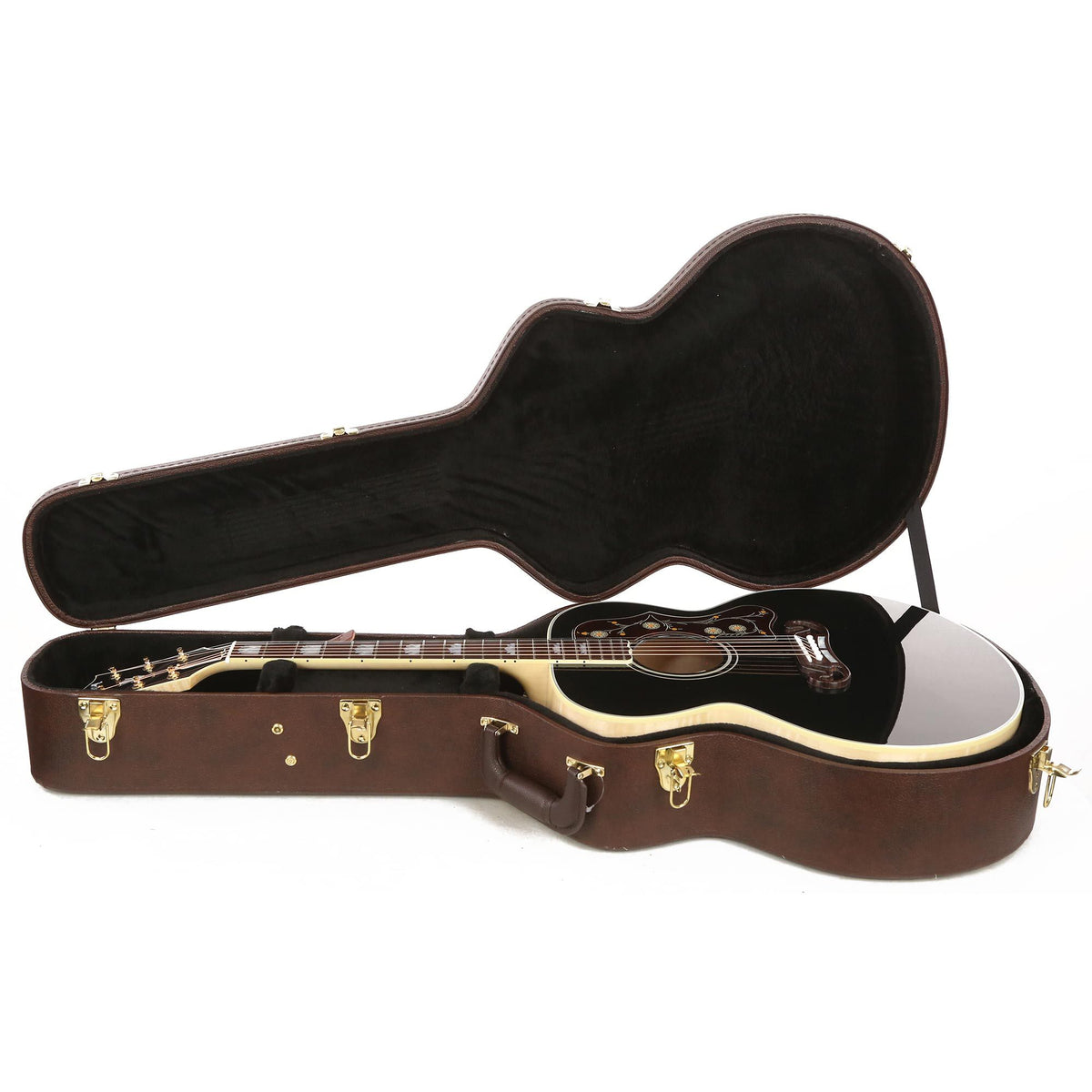 Gibson SJ-200 Acoustic-Electric Made 2 Measure Ebony Top Natural Back and Sides — 8