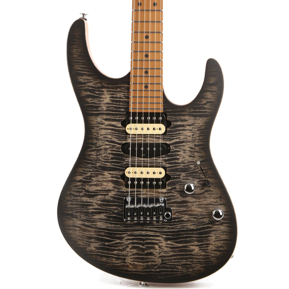 Suhr Modern Satin Flame Trans Charcoal Burst 2020 Limited Edition — 1