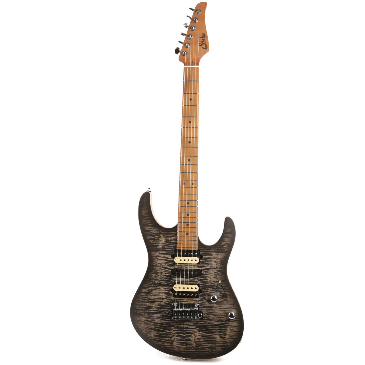 Suhr Modern Satin Flame Trans Charcoal Burst 2020 Limited Edition — 2