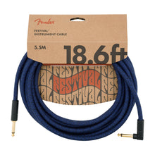 Fender Angled Festival 18.6 Foot Instrument Cable Blue
