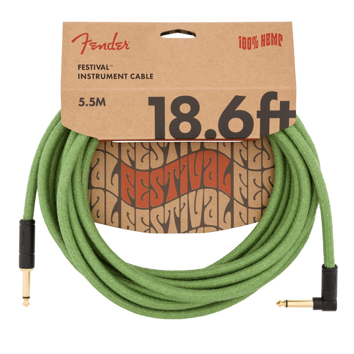 Fender Festival Hemp 18.6 Instrument Cable Green
