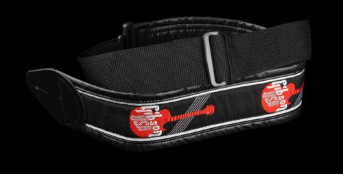 Gibson Logo Woven Guitar Strap (Black/Red)