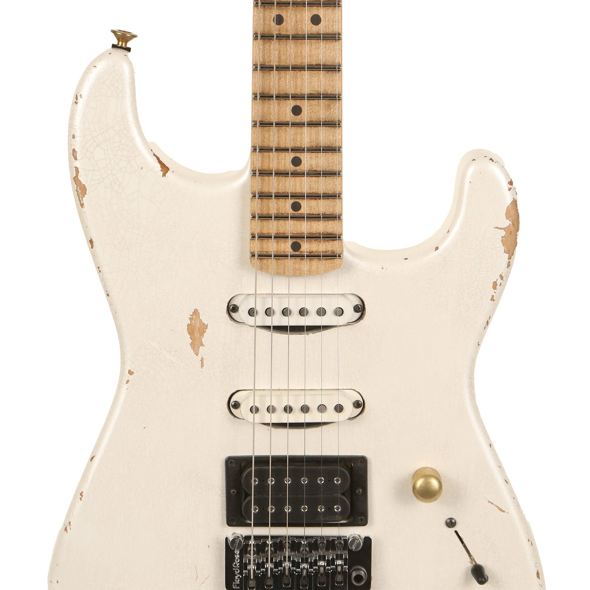 Charvel Custom Shop San Dimas Nitro Aged Masterbuilt Red Dave Pearl White — 6