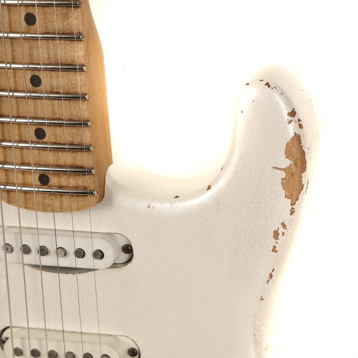 Charvel Custom Shop San Dimas Nitro Aged Masterbuilt Red Dave Pearl White — 9