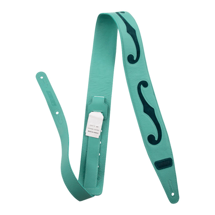 Gretsch F-Holes Leather Strap Surf Green and Dark Green