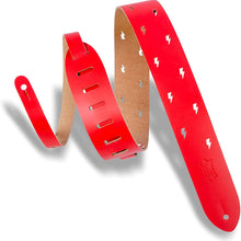 Levys M12GSC-RED Punch Out Guitar Strap Red