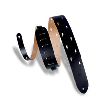 Levy's M12LBC-BLK Lightning Bolt Punch Out Guitar Strap Black