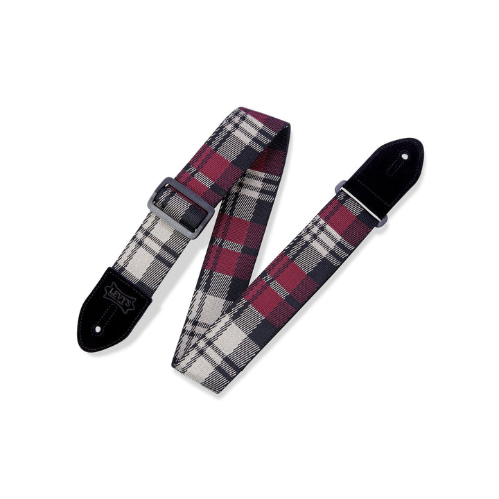 Levy's MC8VIN-010 Garnet Plaid Guitar Strap