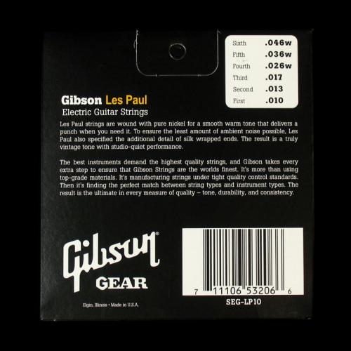 Gibson Les Paul Nickel Wound Electric Strings (Light 10-46)
