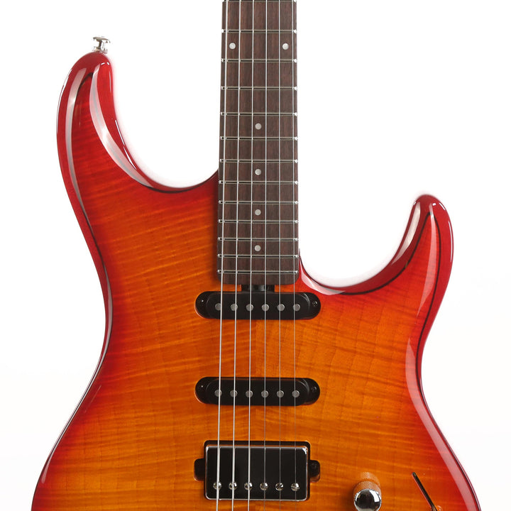 Ernie Ball Music Man Luke III HSS Cherry Burst Flame Used