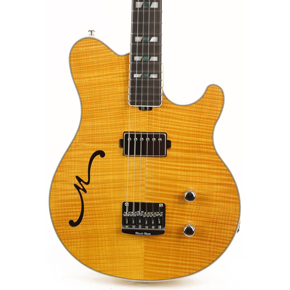 Ernie Ball Music Man BFR Axis Semi-Hollow Buttery Blonde — 1