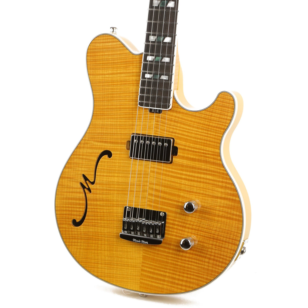 Ernie Ball Music Man BFR Axis Semi-Hollow Buttery Blonde — 7