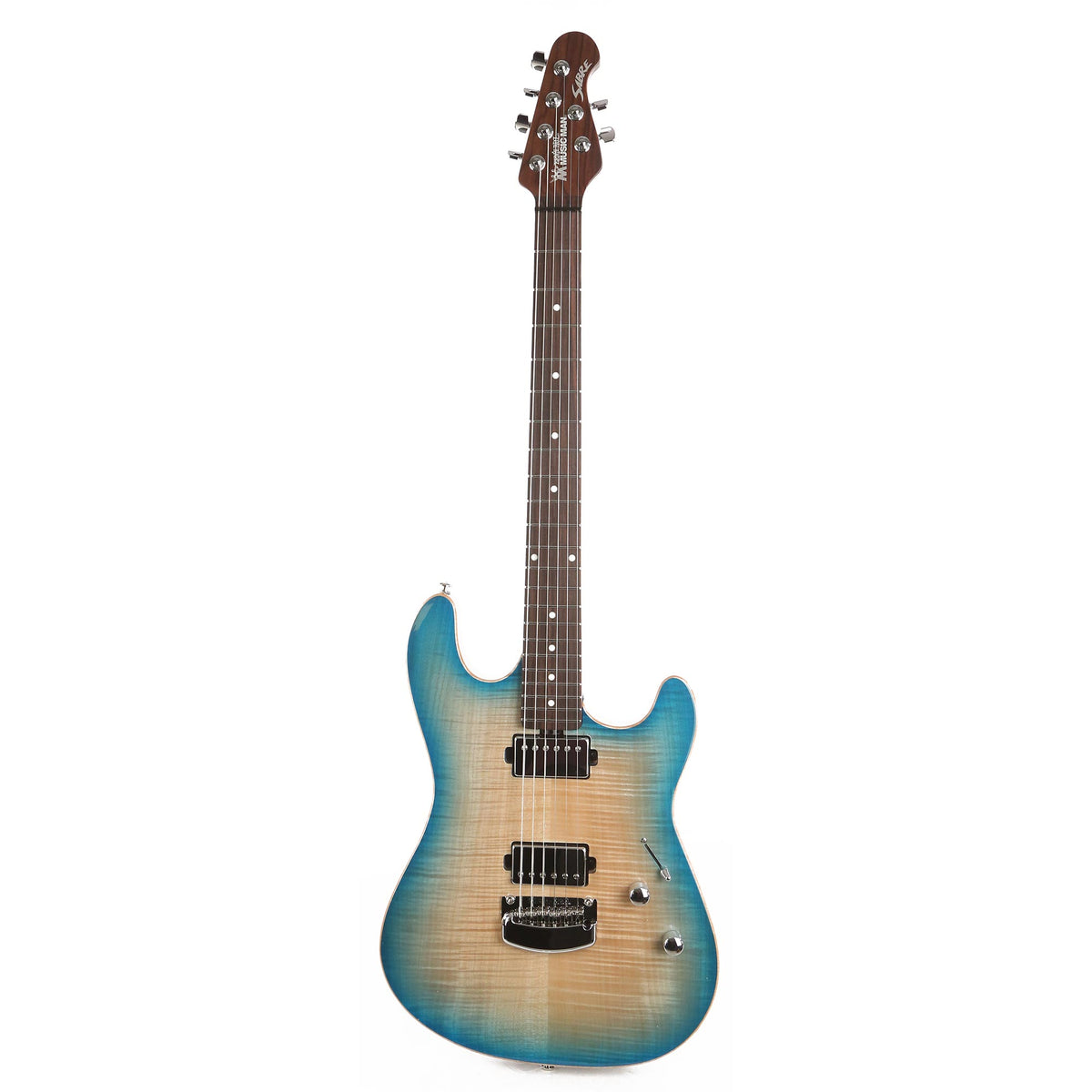 Ernie Ball Music Man BFR Sabre Guitar HH Coral Blue Burst with Rosewood Neck Used — 2