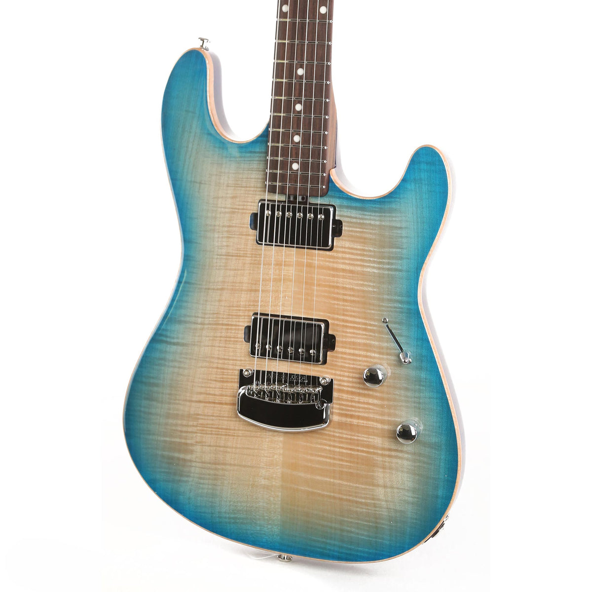 Ernie Ball Music Man BFR Sabre Guitar HH Coral Blue Burst with Rosewood Neck Used — 7