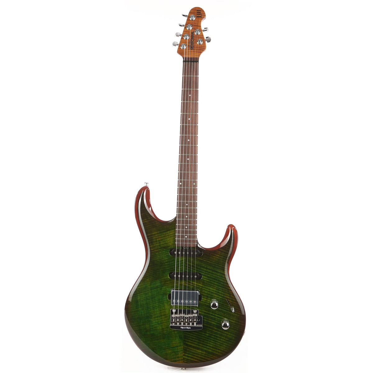 Ernie Ball Music Man Luke III HSS Luscious Green Flame Top — 2
