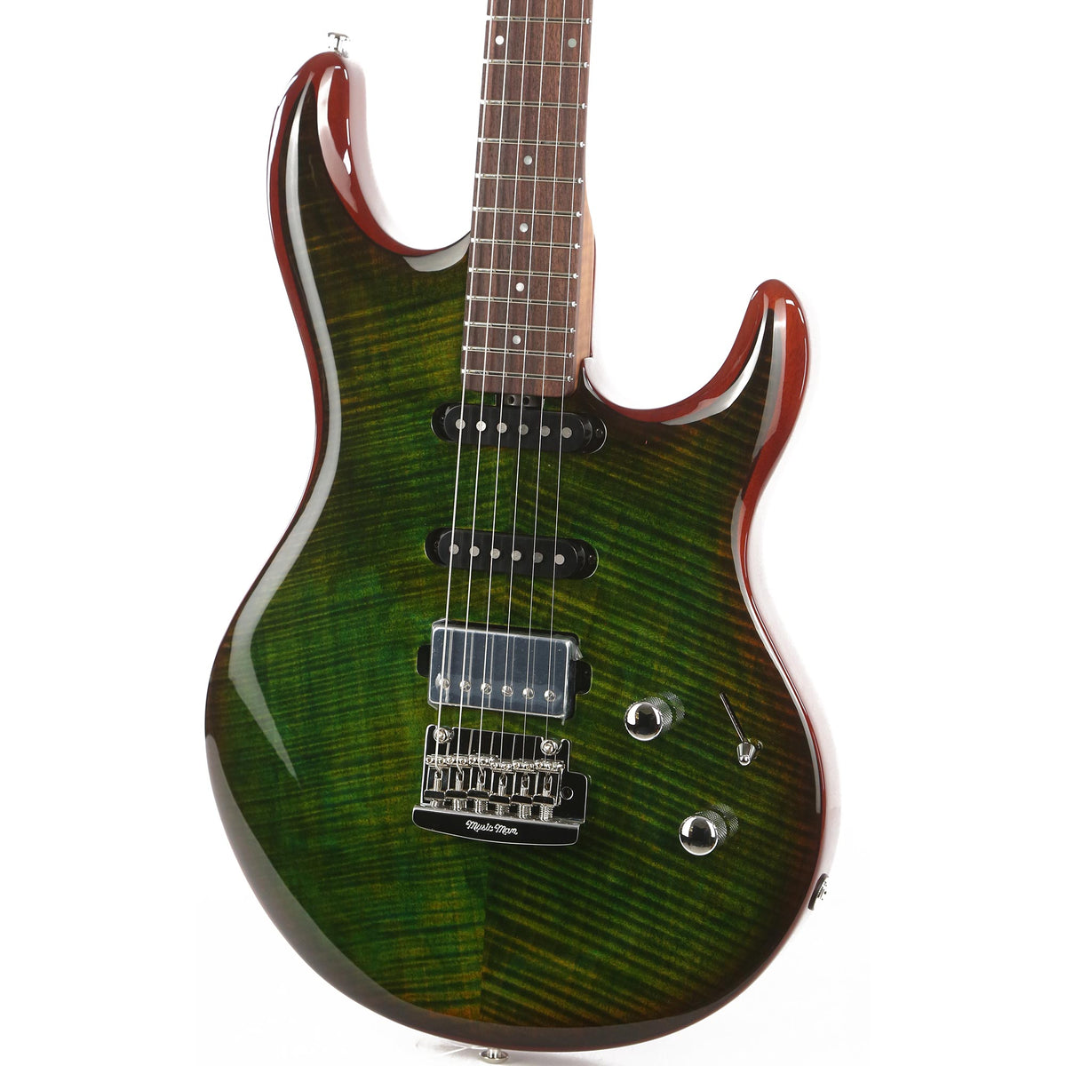 Ernie Ball Music Man Luke III HSS Luscious Green Flame Top — 7