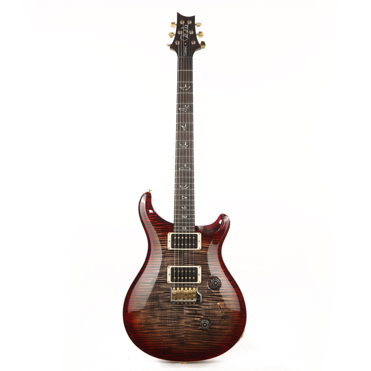 PRS Custom 24 Wood Library West Coast Flame Maple and Rosewood Neck Charcoal Cherry Burst 2020 — 2
