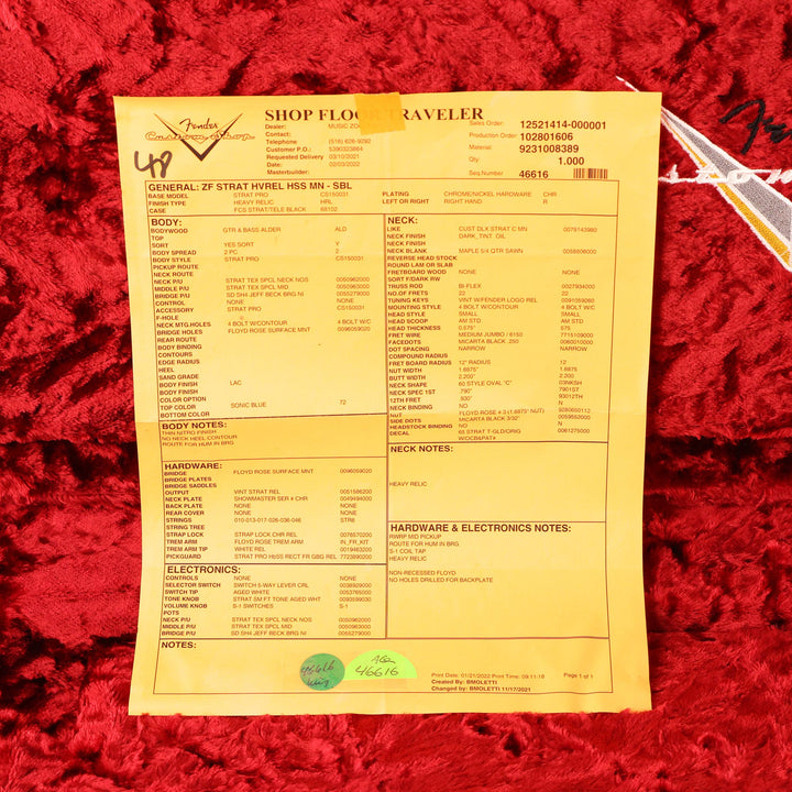 Fender Custom Shop ZF Stratocaster Heavy Relic Sonic Blue Music Zoo Exclusive