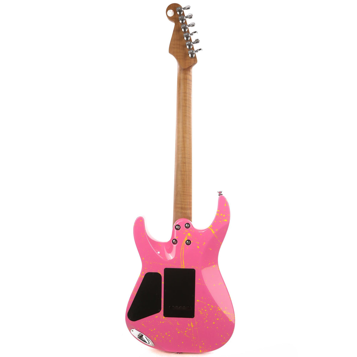 Charvel Custom Shop DK24 Dinky Pink and Yellow Splatter Masterbuilt Red Dave NAMM 2020 Display — 3
