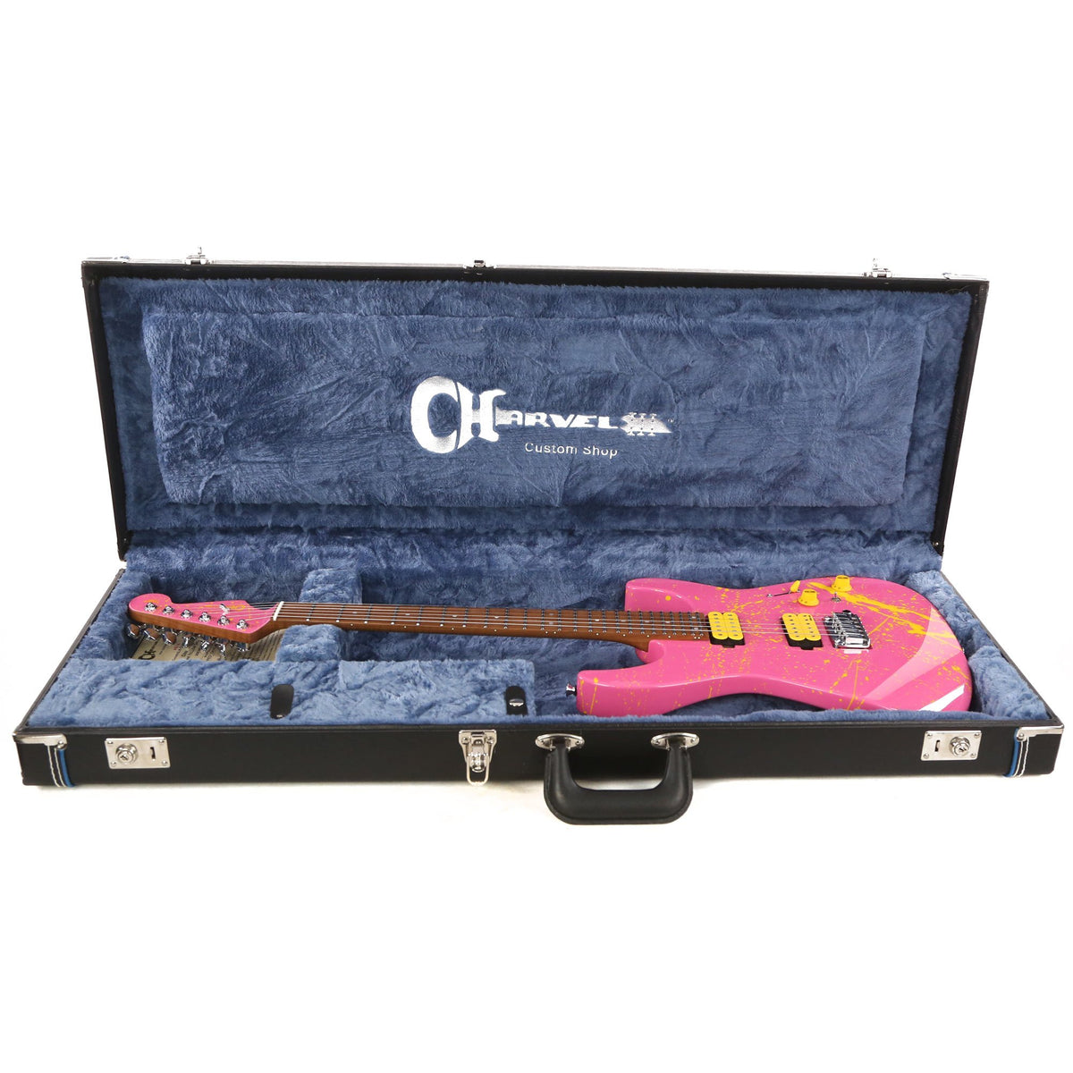 Charvel Custom Shop DK24 Dinky Pink and Yellow Splatter Masterbuilt Red Dave NAMM 2020 Display — 8