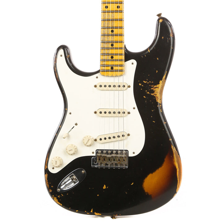 Fender Custom Shop 1956 Stratocaster Left-Handed Heavy Relic Black over 2-Color Sunburst
