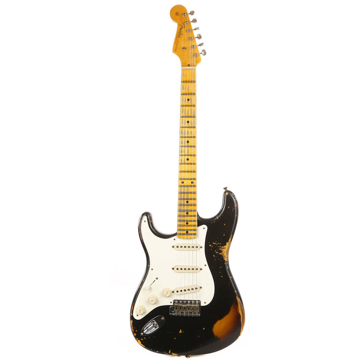 Fender Custom Shop 1956 Stratocaster Left-Handed Heavy Relic Black over 2-Color Sunburst