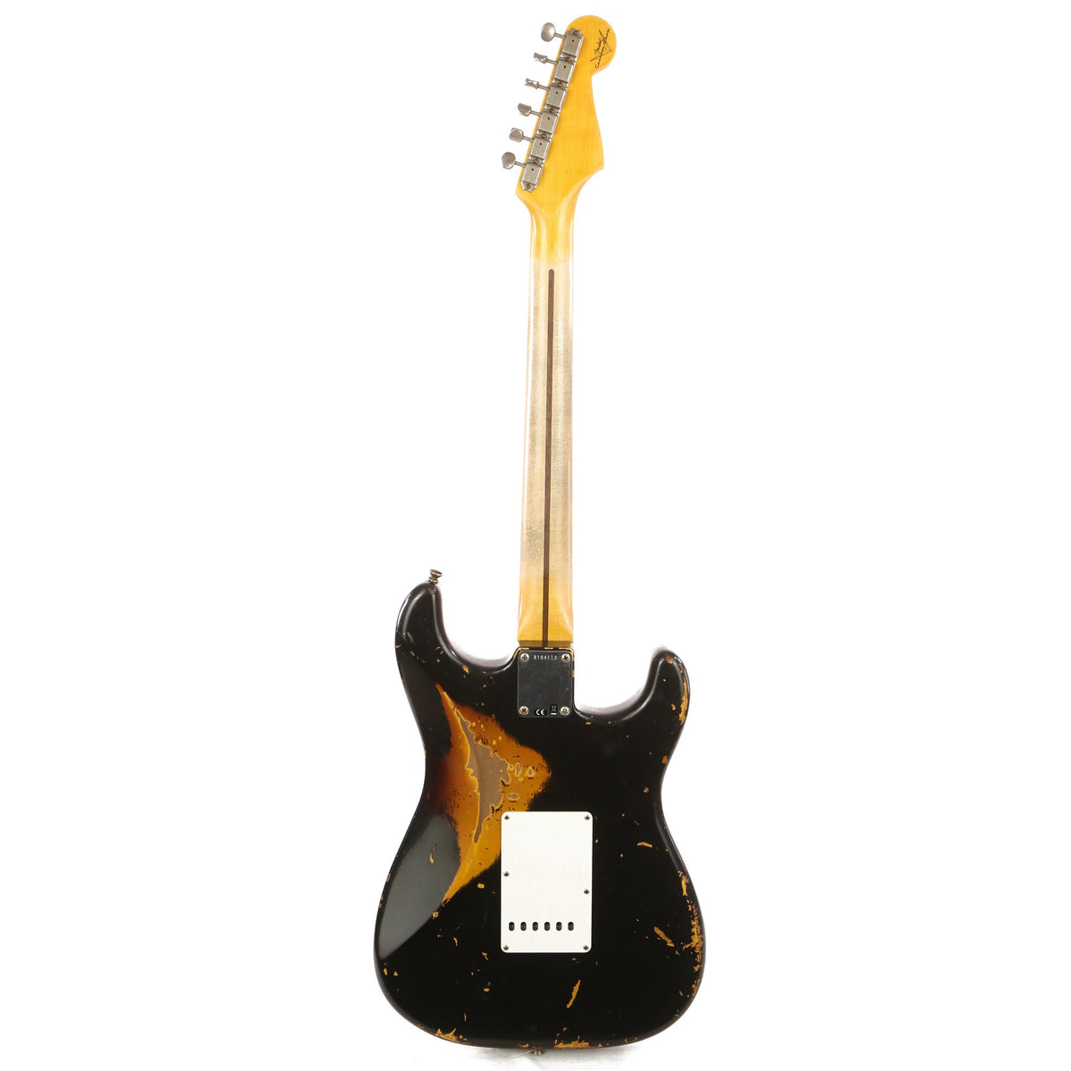 Fender Custom Shop 1956 Stratocaster Left-Handed Heavy Relic Black over 2-Color Sunburst — 3