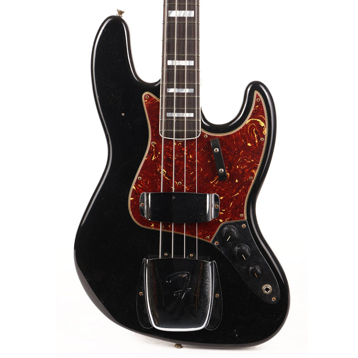 Fender Custom Shop 1966 Jazz Bass Journeyman Relic Aged Black with Matching Headstock
