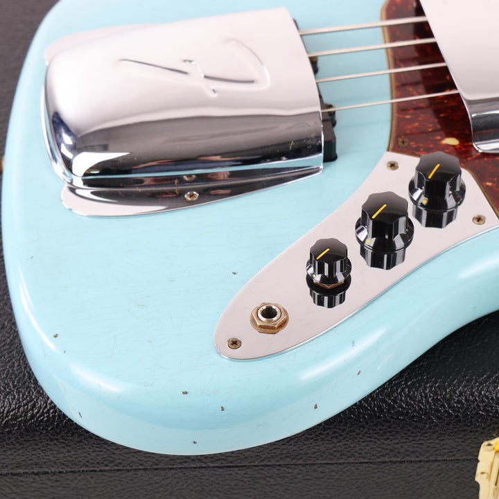 Fender Custom Shop 1966 Jazz Bass Journeyman Relic Aged Daphne Blue with Matching Headstock