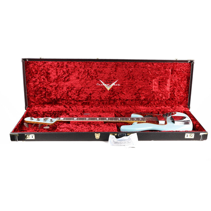 Fender Custom Shop 1966 Jazz Bass Journeyman Relic Aged Daphne Blue with Matching Headstock