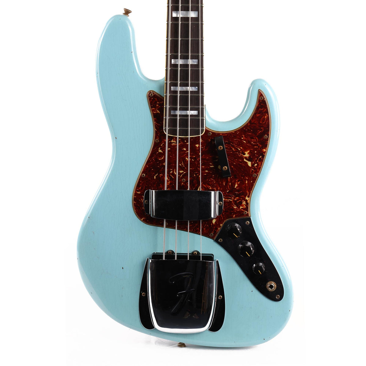 Fender Custom Shop 1966 Jazz Bass Journeyman Relic Aged Daphne Blue with Matching Headstock — 1