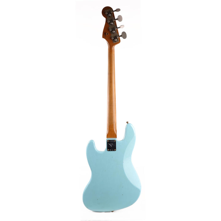 Fender Custom Shop 1966 Jazz Bass Journeyman Relic Aged Daphne Blue with Matching Headstock