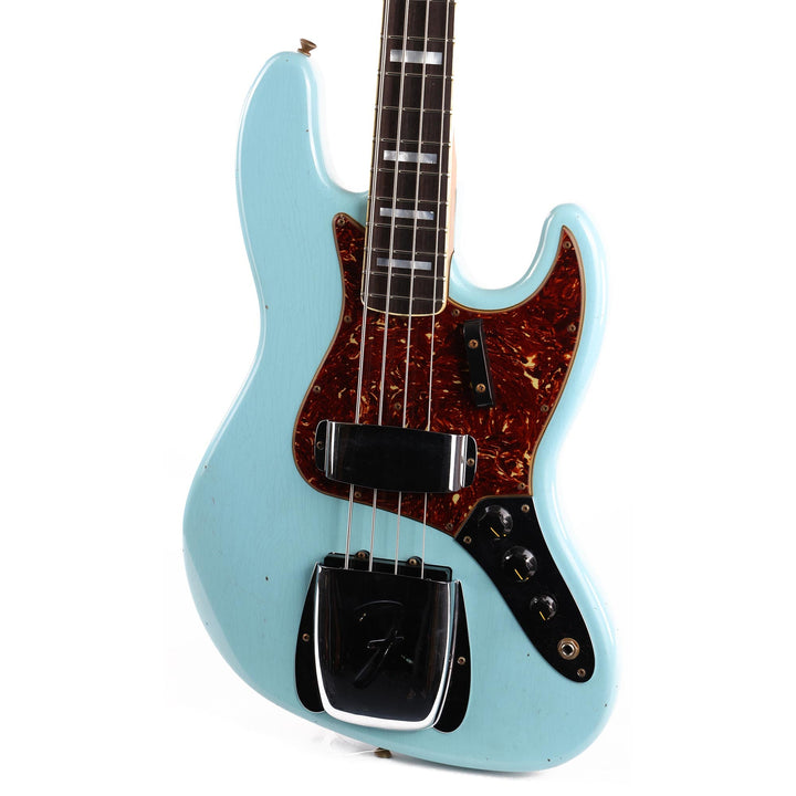 Fender Custom Shop 1966 Jazz Bass Journeyman Relic Aged Daphne Blue with Matching Headstock