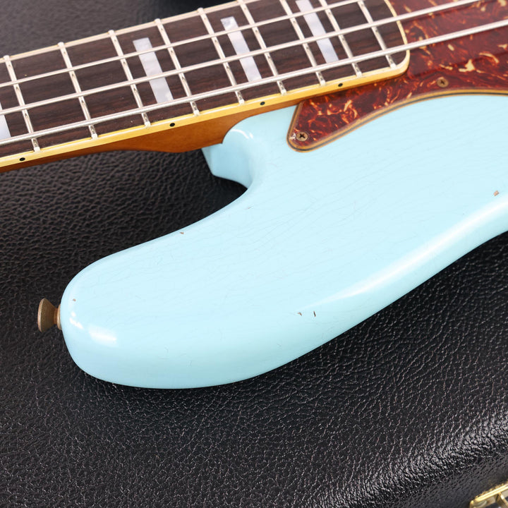 Fender Custom Shop 1966 Jazz Bass Journeyman Relic Aged Daphne Blue with Matching Headstock