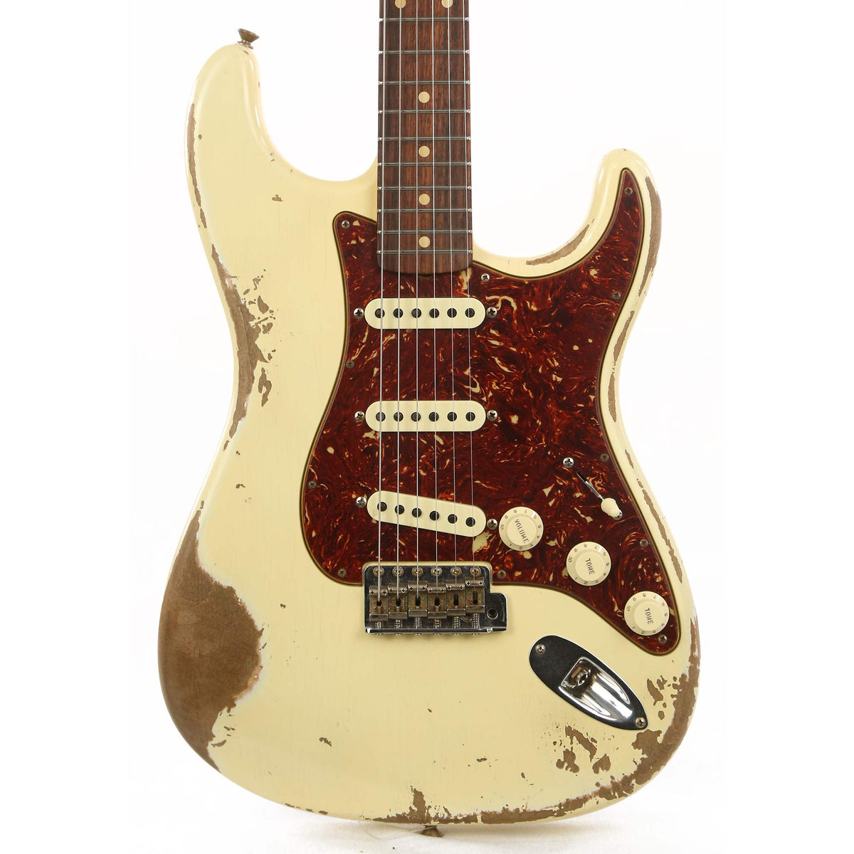 Fender Custom Shop NoNeck 1960 Stratocaster Music Zoo Exclusive Heavy Relic Aged Vintage White — 1