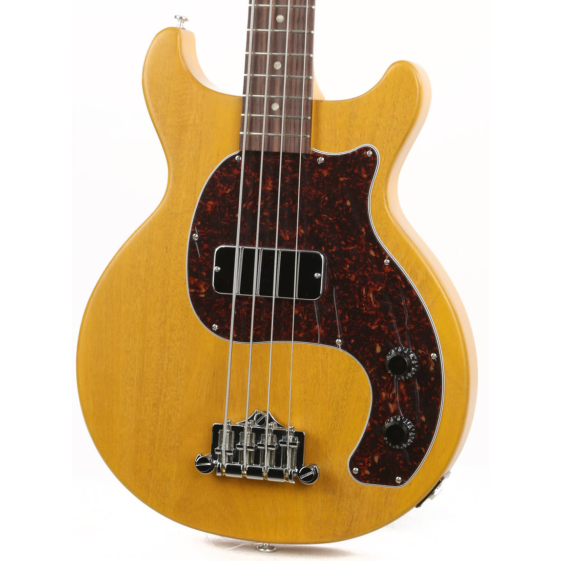 Gibson Les Paul Junior Tribute DC Bass Worn TV Yellow | The Music Zoo
