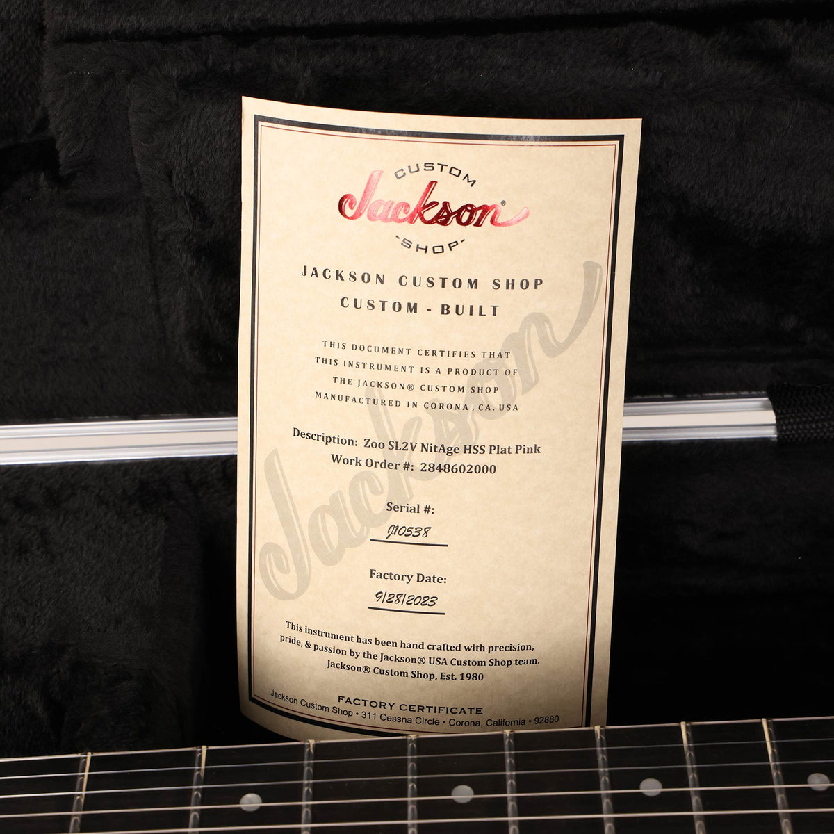 Jackson Custom Shop SL Soloist 3S-V HSS Platinum Pink — 11