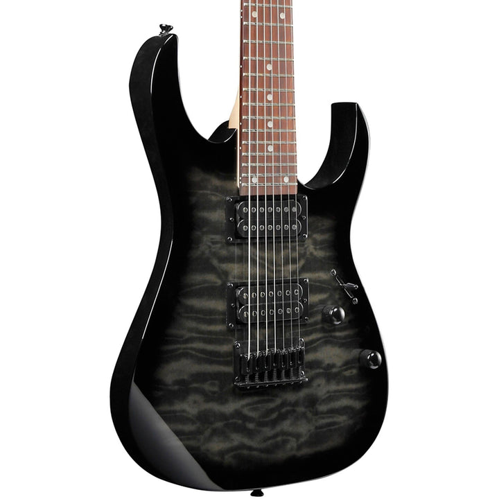 Ibanez GIO GRG7221QA 7-String Transparent Black Sunburst