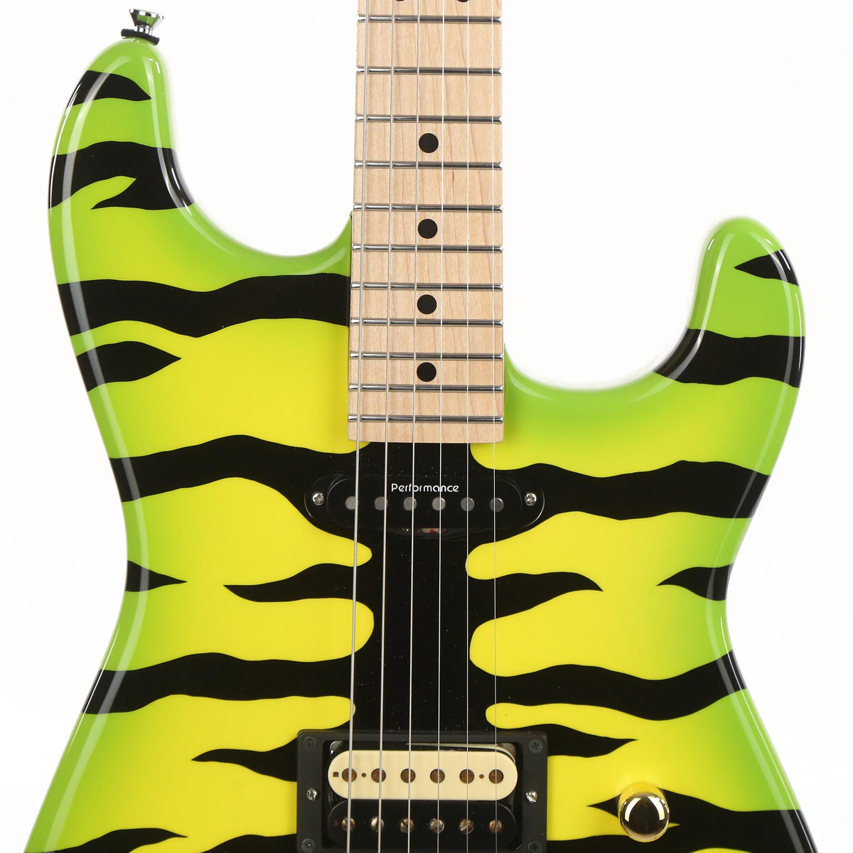 Performance Guitars Dan Lawrence Green Tiger Stripe Guitar — 6