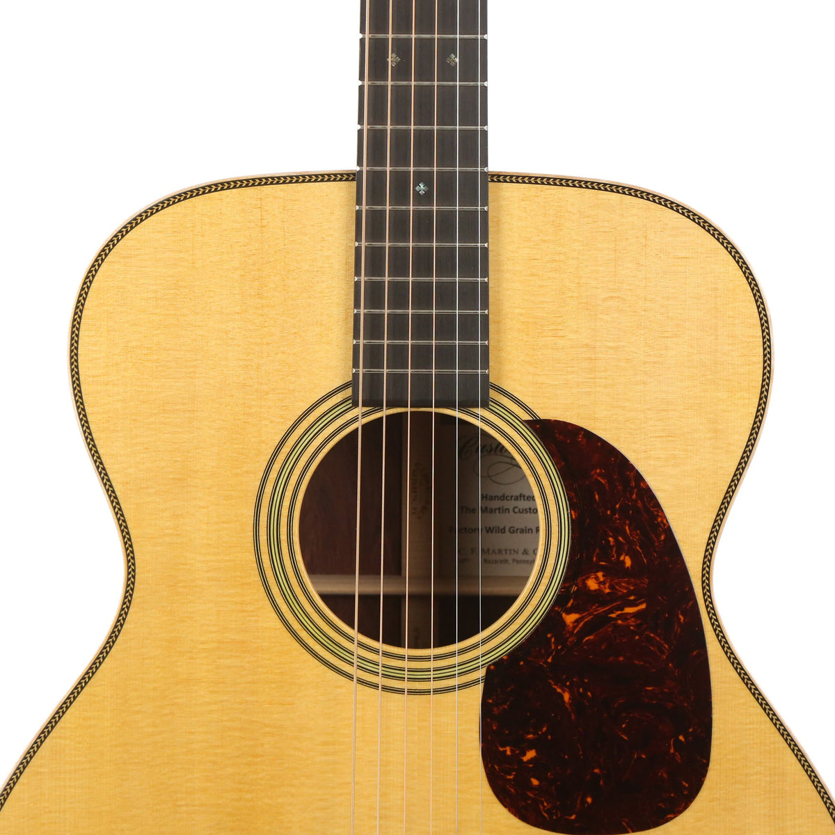 Martin Custom Shop 0000-14 Wild Grain East Indian Rosewood Acoustic Natural — 6