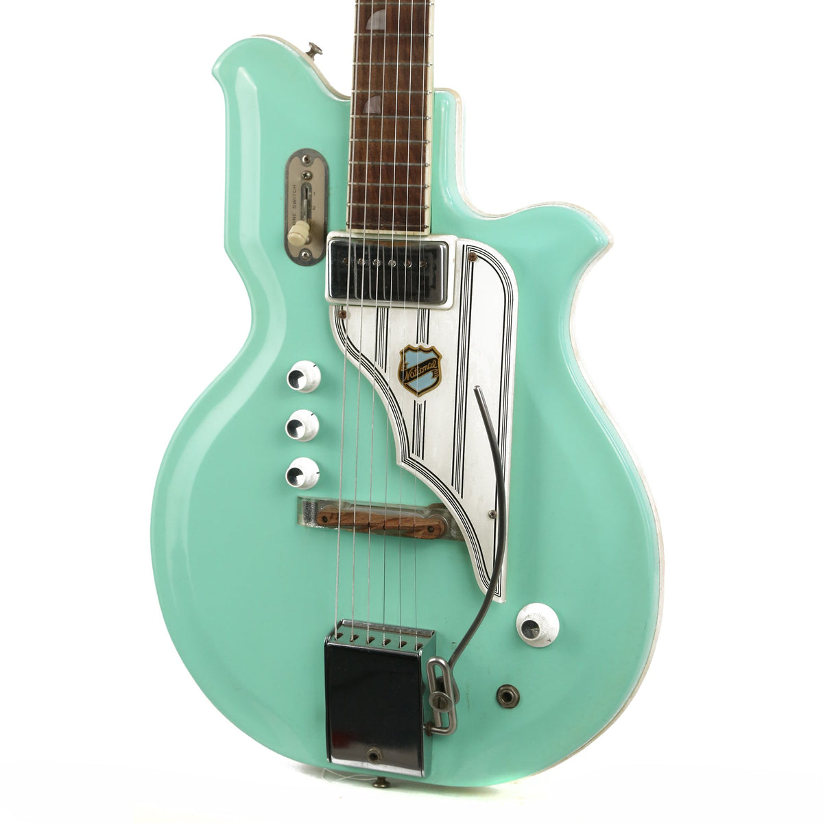 1960s National Newport 84 Res-O-Glass MAP Guitar Seafoam Green John Entwistle Collection — 7