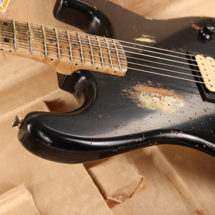Fender Custom Shop ZF Stratocaster Heavy Relic Black over Graffiti Yellow