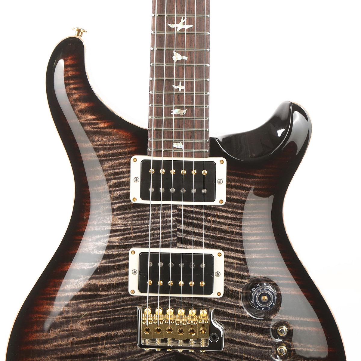 PRS 35th Anniversary Custom 24 10-Top Grey Black with Orange Burst — 6
