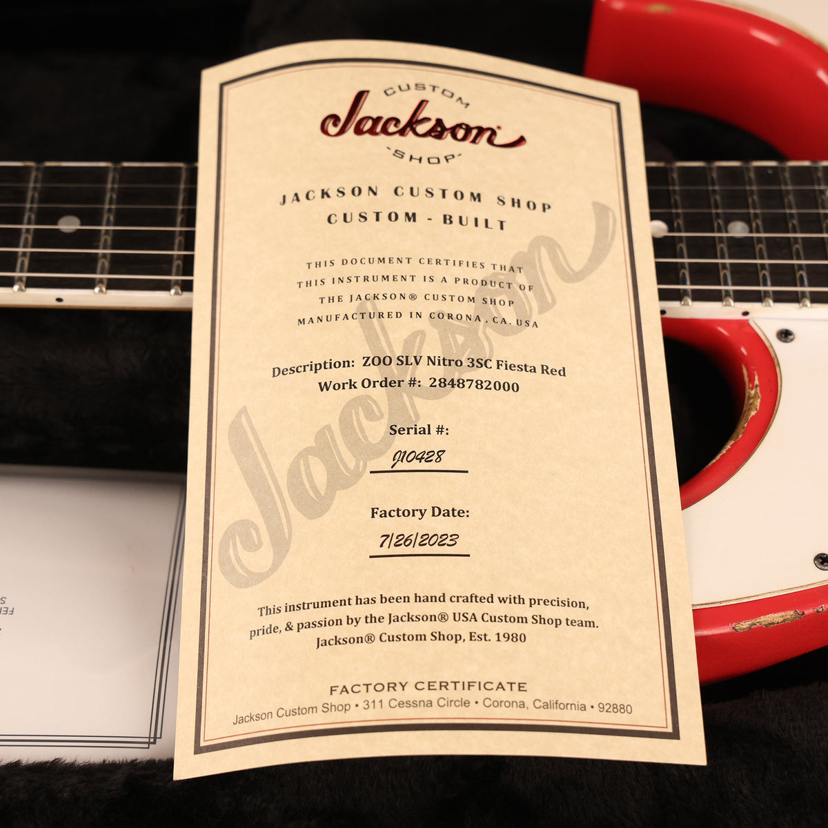 Jackson Custom Shop SL Soloist 3S-V Fiesta Red — 10